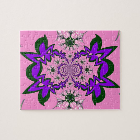 Mooie roze baby roze paarse schaduwmotief mono legpuzzel (Horizontaal)