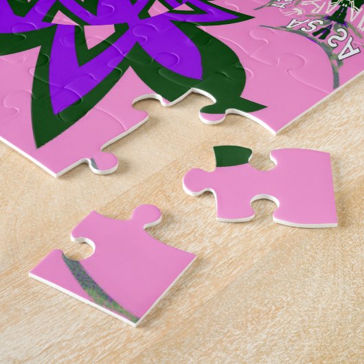 Mooie roze baby roze paarse schaduwmotief mono legpuzzel (Zijkant)