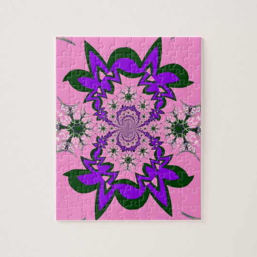 Mooie roze baby roze paarse schaduwmotief mono legpuzzel (Verticaal)