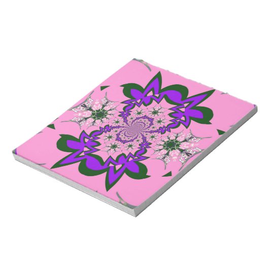 Mooie roze baby roze paarse schaduwmotief mono notitieblok (Linkerzijde)