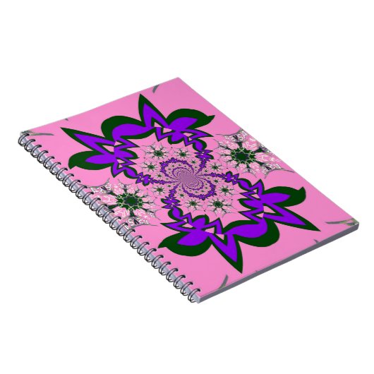 Mooie roze baby roze paarse schaduwmotief mono notitieboek (Rechterzijde)