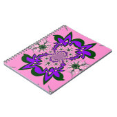 Mooie roze baby roze paarse schaduwmotief mono notitieboek (Linkerzijde)