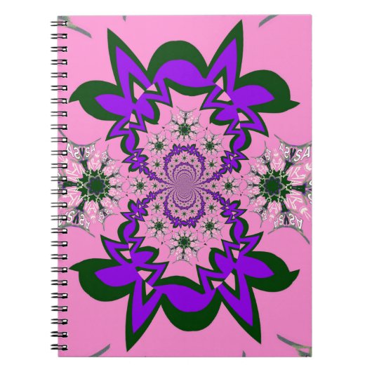 Mooie roze baby roze paarse schaduwmotief mono notitieboek (Voorkant)