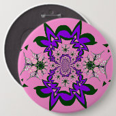 Mooie roze baby roze paarse schaduwmotief mono ronde button 6,0 cm (Voorkant /achterkant)