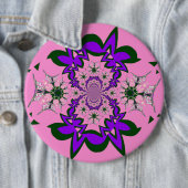 Mooie roze baby roze paarse schaduwmotief mono ronde button 6,0 cm (In situ)