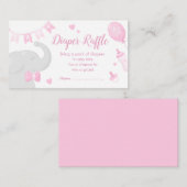 Mooie Roze Baby Shower Luier Raffle Ticket Informatiekaartje (Voorkant / Achterkant)