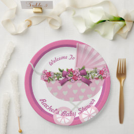 Mooie roze baby shower Papieren bord