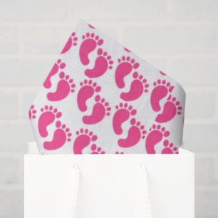 Mooie roze babyvoetjes tegelpatroon tissuepapier