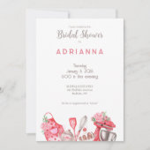 Mooie roze bakken bruids douche uitnodiging (Voorkant)