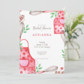 Mooie roze bakken bruids douche uitnodiging (Staand voorkant)