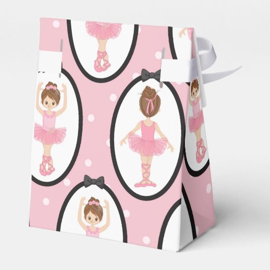 Mooie roze ballerina bedankdoosjes (Achterkant)