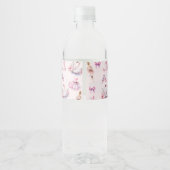 Mooie roze ballerina verjaardag gepersonaliseerd waterfles etiket (Achterkant)