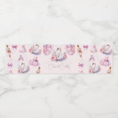 Mooie roze ballerina verjaardag gepersonaliseerd waterfles etiket (Enkel label)