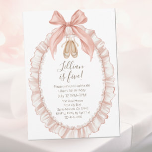 Mooie Roze Balletmeisjes Vijfde Verjaardag Kaart