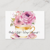 Mooie roze ballonnen douche display verzoek informatiekaartje (Achterkant)