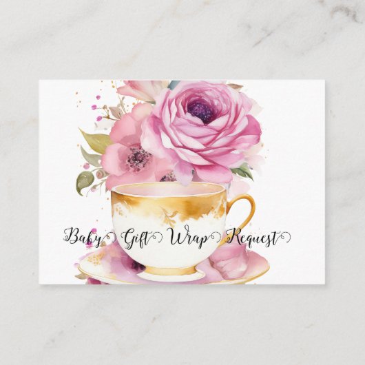 Mooie roze ballonnen douche display verzoek informatiekaartje (Achterkant)