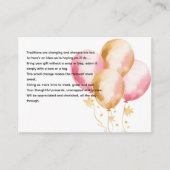 Mooie roze ballonnen douche display verzoek informatiekaartje (Voorkant)