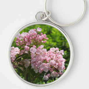 Mooie Roze Berglaurierbloemen Sleutelhanger