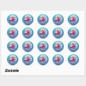 Mooie roze Betta Vis Ronde Sticker (Vel)