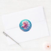 Mooie roze Betta Vis Ronde Sticker (Envelop)
