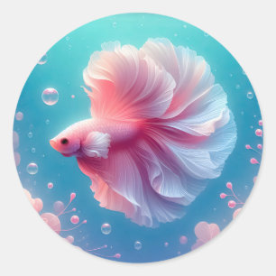 Mooie roze Betta Vis Ronde Sticker