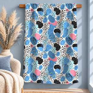 Mooie Roze Blau Abstracte Deken Kunst Cadeau Idee