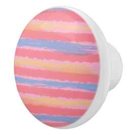 Mooie Roze Blau Gele Aquarel Strepen  Keramische Knop