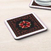 Mooie Roze Blauw Wit Harten van Liefde Ontwerp Bier Onderzetter (Linkerzijde)