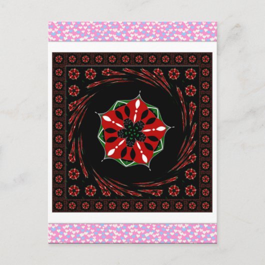 Mooie Roze Blauw Wit Harten van Liefde Ontwerp Briefkaart (Voorkant)