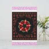 Mooie Roze Blauw Wit Harten van Liefde Ontwerp Briefpapier (Staand voorkant)