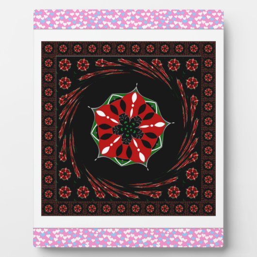 Mooie Roze Blauw Wit Harten van Liefde Ontwerp Fotoplaat (Voorkant)