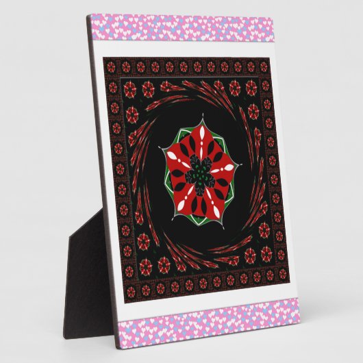 Mooie Roze Blauw Wit Harten van Liefde Ontwerp Fotoplaat (Zijkant)