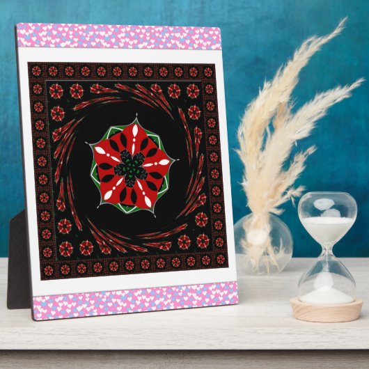 Mooie Roze Blauw Wit Harten van Liefde Ontwerp Fotoplaat (Zijkant)