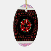 Mooie Roze Blauw Wit Harten van Liefde Ontwerp Keramisch Ornament (Rechts)