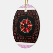 Mooie Roze Blauw Wit Harten van Liefde Ontwerp Keramisch Ornament (Links)