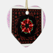 Mooie Roze Blauw Wit Harten van Liefde Ontwerp Keramisch Ornament (Rechts)