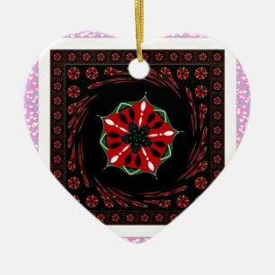 Mooie Roze Blauw Wit Harten van Liefde Ontwerp Keramisch Ornament