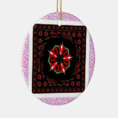 Mooie Roze Blauw Wit Harten van Liefde Ontwerp Keramisch Ornament (Rechts)