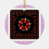 Mooie Roze Blauw Wit Harten van Liefde Ontwerp Keramisch Ornament (Voorkant)