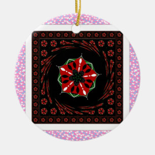 Mooie Roze Blauw Wit Harten van Liefde Ontwerp Keramisch Ornament
