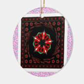 Mooie Roze Blauw Wit Harten van Liefde Ontwerp Keramisch Ornament (Links)