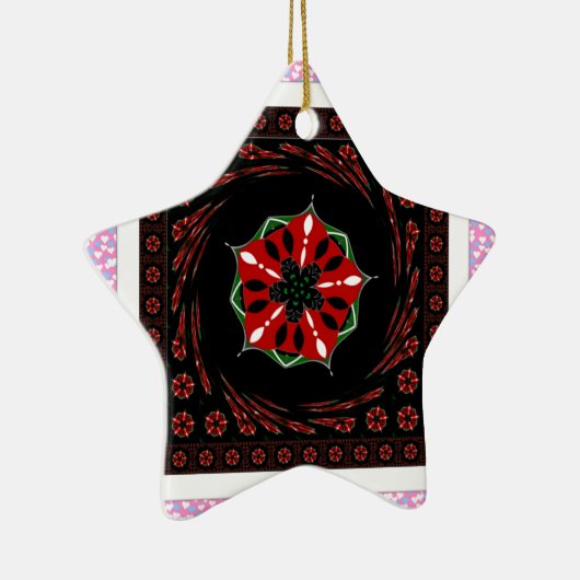 Mooie Roze Blauw Wit Harten van Liefde Ontwerp Keramisch Ornament (Rechts)