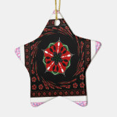 Mooie Roze Blauw Wit Harten van Liefde Ontwerp Keramisch Ornament (Links)