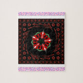 Mooie Roze Blauw Wit Harten van Liefde Ontwerp Legpuzzel (Verticaal)