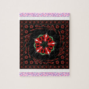 Mooie Roze Blauw Wit Harten van Liefde Ontwerp Legpuzzel