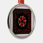 Mooie Roze Blauw Wit Harten van Liefde Ontwerp Metalen Ornament (Rechts)