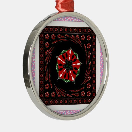 Mooie Roze Blauw Wit Harten van Liefde Ontwerp Metalen Ornament (Rechts)