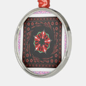 Mooie Roze Blauw Wit Harten van Liefde Ontwerp Metalen Ornament (Links)