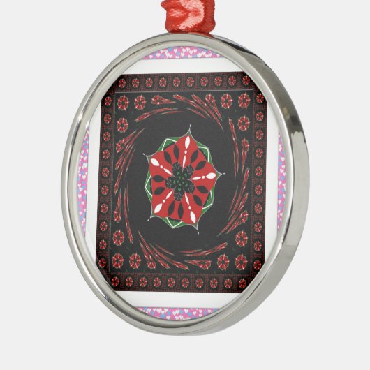 Mooie Roze Blauw Wit Harten van Liefde Ontwerp Metalen Ornament (Links)