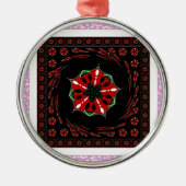 Mooie Roze Blauw Wit Harten van Liefde Ontwerp Metalen Ornament (Voorkant)